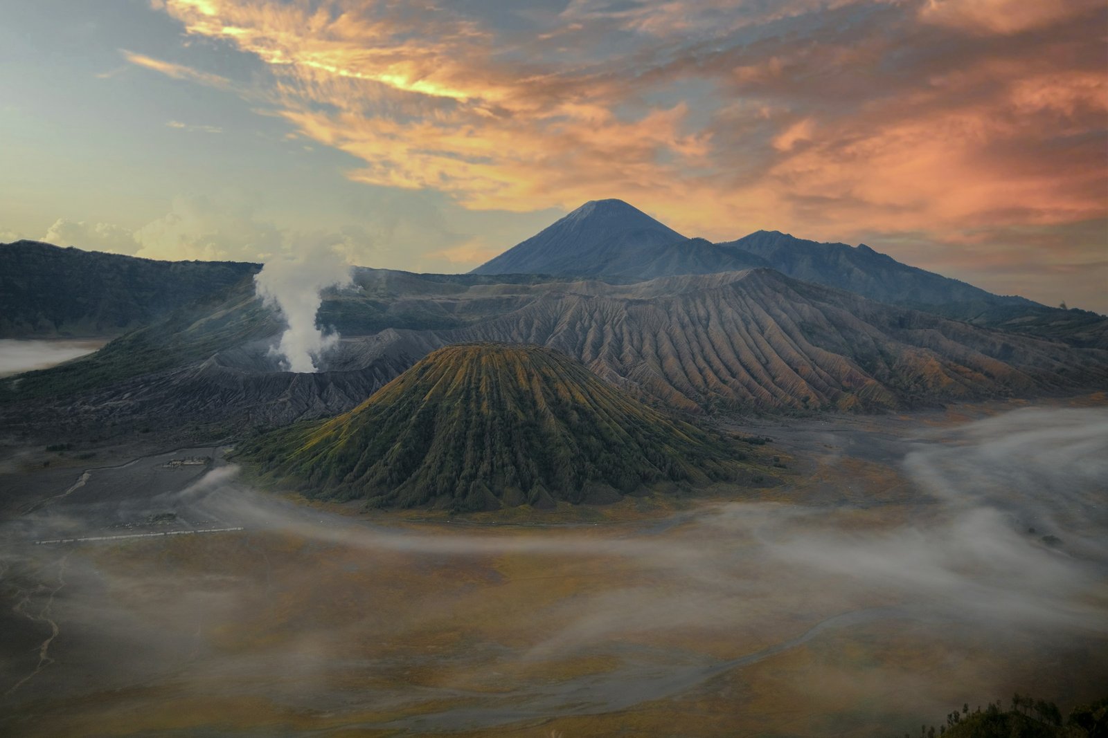 Traveler looking at Bromo scenery